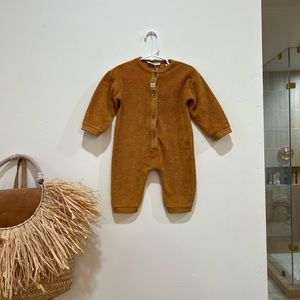 Zara 9-12 months Gender Neutral romper onesie. Brownish mustard earth tone.